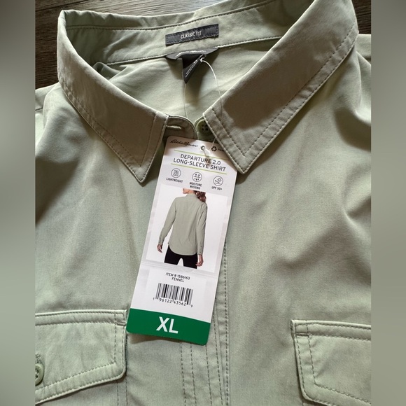 Eddie Bauer Women's Olive Button Down Shirt - Picture 15 of 15
